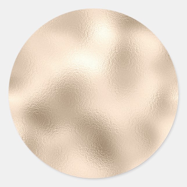 Shimming Bronze Blank Template, DIY Text Art Logo Classic Round Sticker (Front)