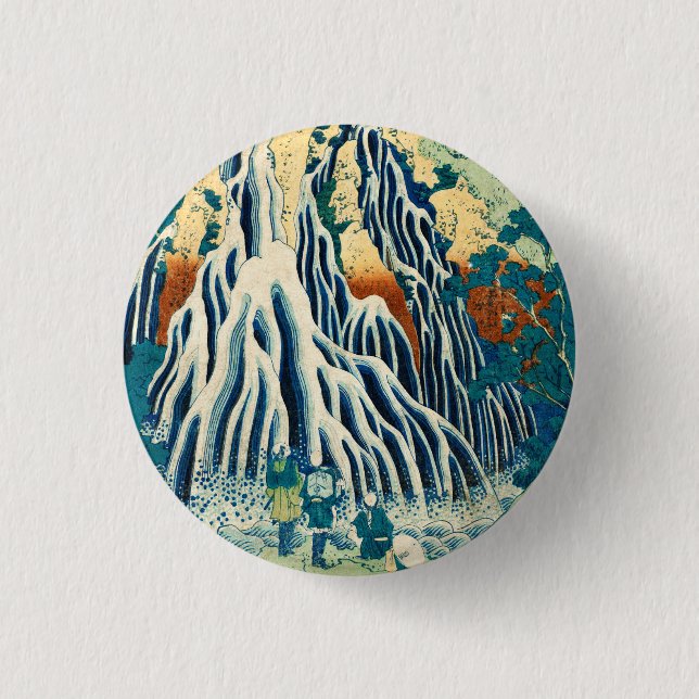 Shimotsuke Kurokami-Yama Kirifuri no Taki Japanese 1 Inch Round Button (Front)