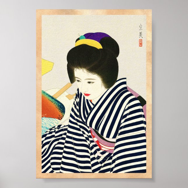 Shimura Tatsumi Five Figures of Modern Beauties Poster (Front)