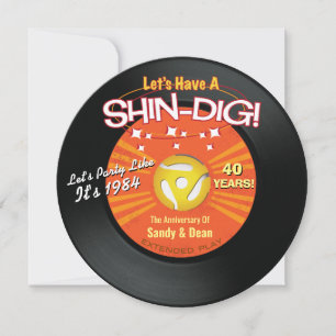 Shin Dig Retro Party Invitations