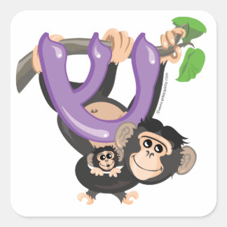 Shin Hebrew Aleph Bet Alphabet Chimpanzee Stickers