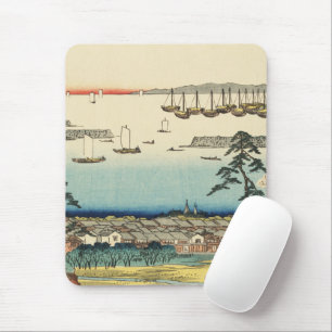 Shinagawa, Japan: Vintage Woodblock Print Mouse Pad