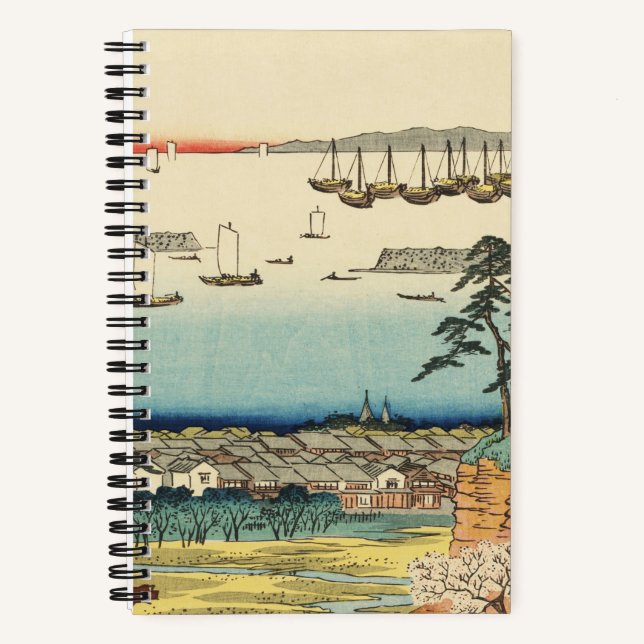 Shinagawa, Japan: Vintage Woodblock Print Notebook (Front)