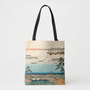 Shinagawa, Japan: Vintage Woodblock Print Tote Bag