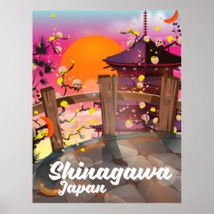 Shinagawa Japanese travel poster