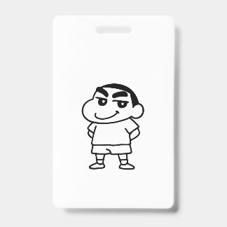 Shinchan Black and white Badge