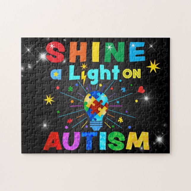 SHINE a Light on AUTISM Jigsaw Puzzle (Horizontal)