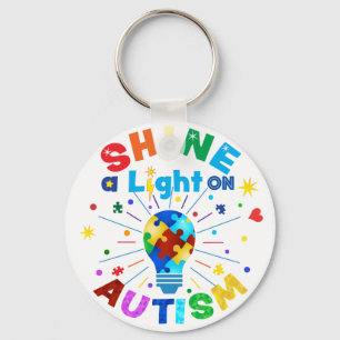SHINE a Light on AUTISM Keychain