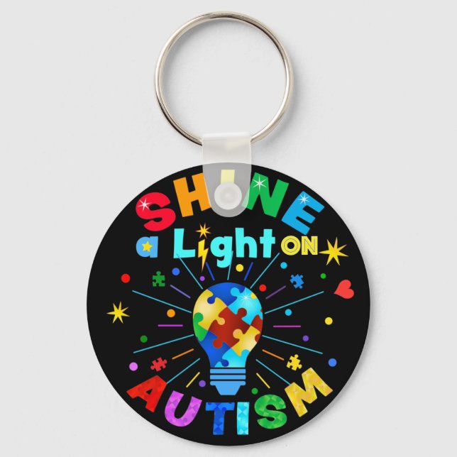 SHINE a Light on AUTISM Keychain (Front)