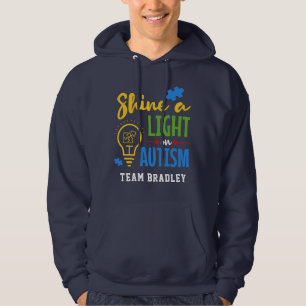 Shine A Light on Autism Personalized Team Hoodie