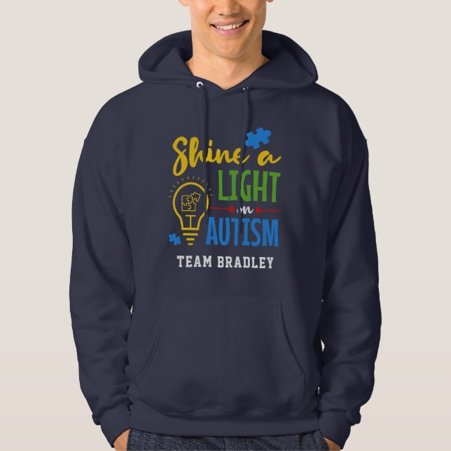 Shine A Light on Autism Personalized Team Hoodie (Front)
