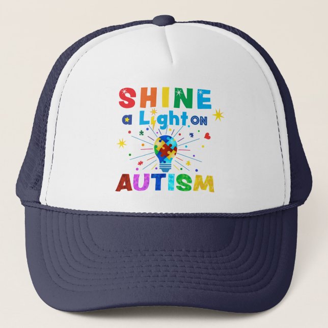 SHINE a Light on AUTISM Trucker Hat (Front)
