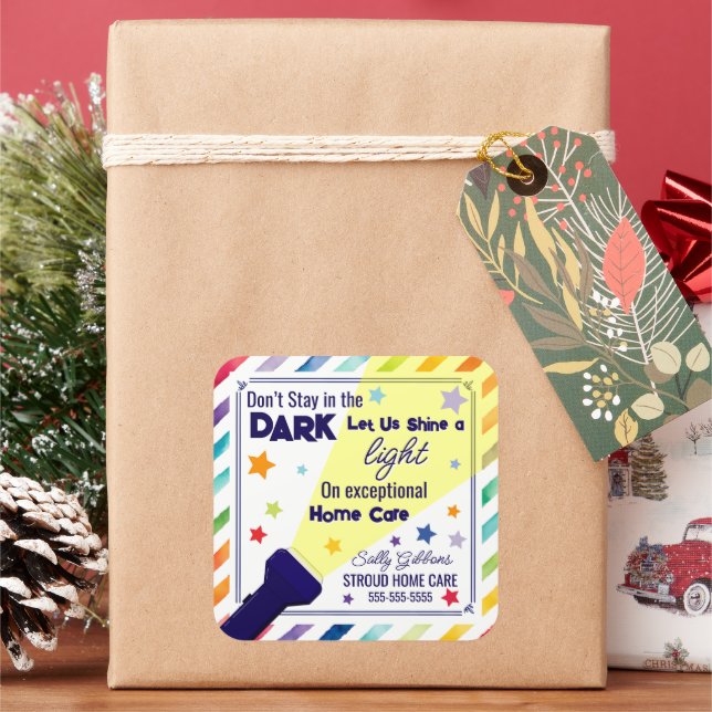 Shine a Light on Exceptional Home Care - Referral  Square Sticker (Holiday)