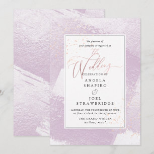 Shine, Blush Lilac Watercolor+Faux Metallic Invitation