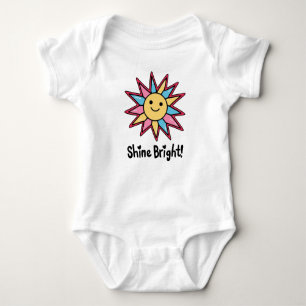 Shine Bright: A Colorful Sun Design Baby Bodysuit
