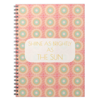 Shine Bright as the Sun Positive Quote Mandala Notebook