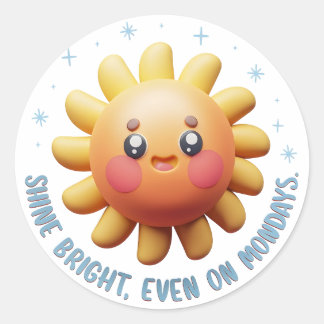 Shine Bright, Even on Mondays! Cute Sun Sticker