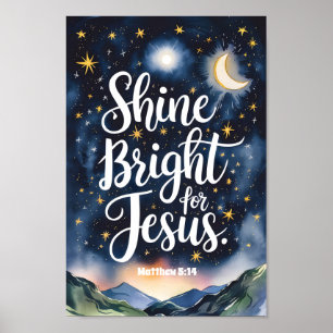 Shine Bright for Jesus Christian Wall Art