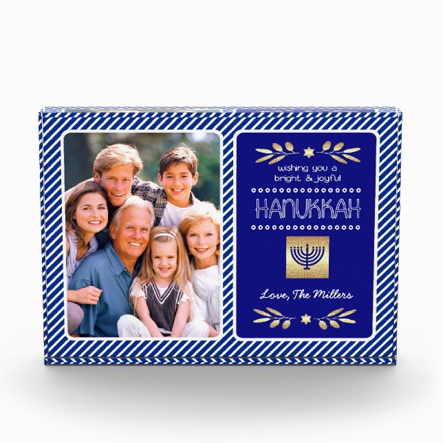 Shine & Bright Hanukkah Custom Photo Block (Front)