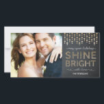 Shine Bright Holiday Photo Card - Gold<br><div class="desc">Celebrate the season with this modern and stylish holiday photo card from Berry Berry Sweet.</div>