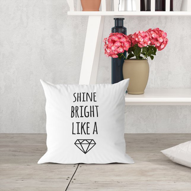 Shine Bright Like a Diamond Throw Pillow (Creator Uploaded)