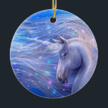 Shine Bright Magical Unicorn Ceramic Ornament<br><div class="desc">Create your own magical unicorn ornaments on a unique template featuring beautiful artwork. The unique illustration created by Raphaela Wilson depicts a colourful unicorn with a crystal horn aglow in rainbow lights. Should you customize these custom holiday ornaments further, there are optional layers with alternate versions of the unicorn design....</div>