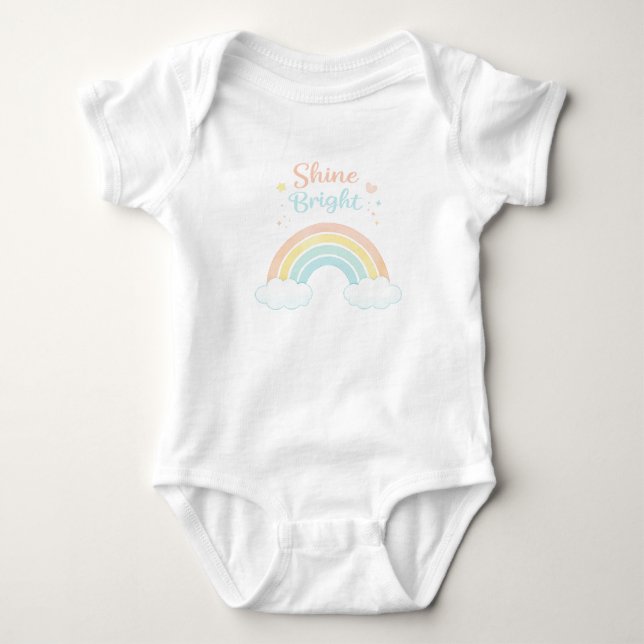 Shine Bright Rainbow Baby Bodysuit (Front)