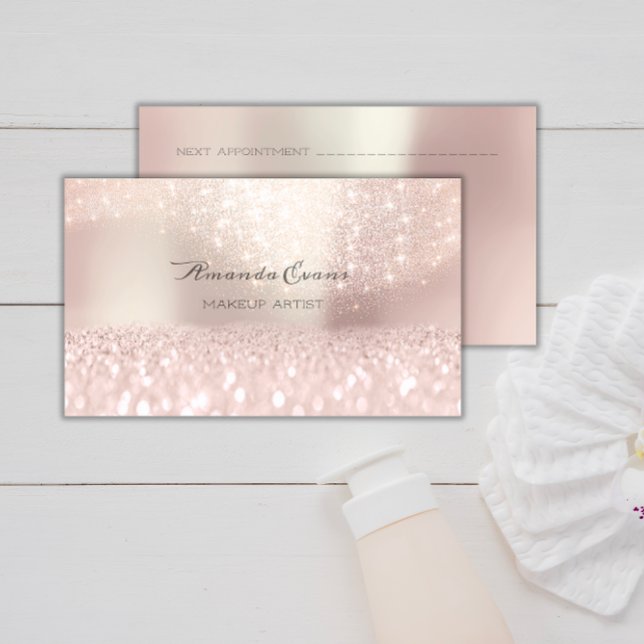 Shine Bright with Sparkly Pink Glitter Makeup Arti Appointment Card (
by luxury_luxury
Sparkly Pink Glitter Makeup Artist Beauty Studio Appointment Card)