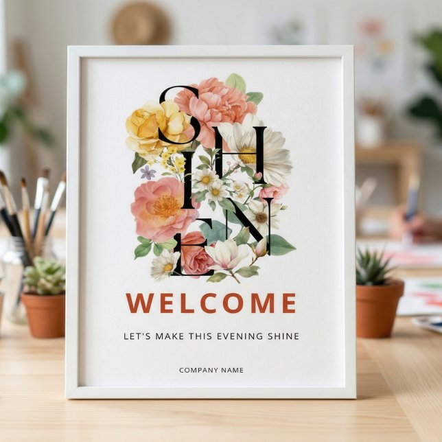 SHINE Floral Corporate Event Welcome Sign (Creator Uploaded)