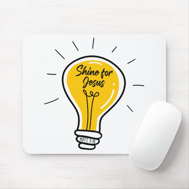 Shine for JESUS – Matthew 5:16 Sunday School  Mouse Pad (With Mouse)