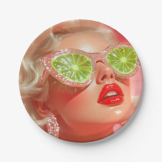 Shine girl paper plate