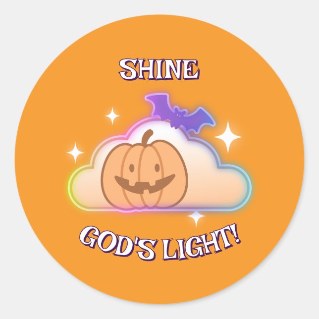 Shine God’s Light Chrétien Sticker d’Halloween (Devant)