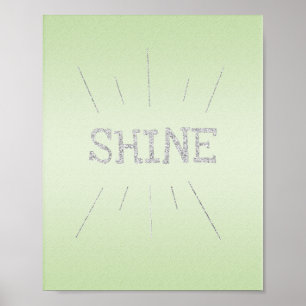 Shine Green with Silver Glitter Poster