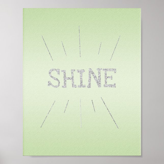 Shine Green with Silver Glitter  Poster (Front)