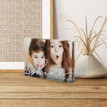 Shine | Hanukkah Photo Block<br><div class="desc">Elegant and simple Hanukkah photo block creates a beautiful holiday keepsake for your home. Add a favourite photo with "shine" overlaid in white handwritten calligraphy script. Personalize with your custom caption,  your name(s) or the year.</div>