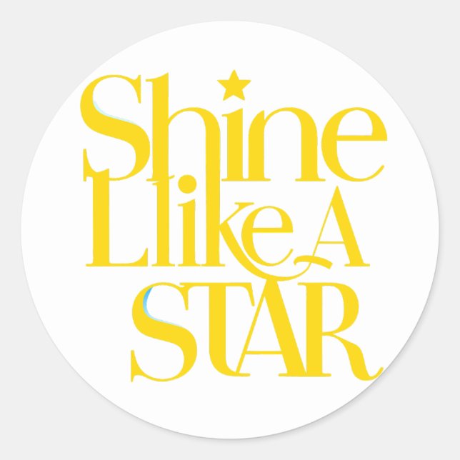 shine like star  classic round sticker (Front)