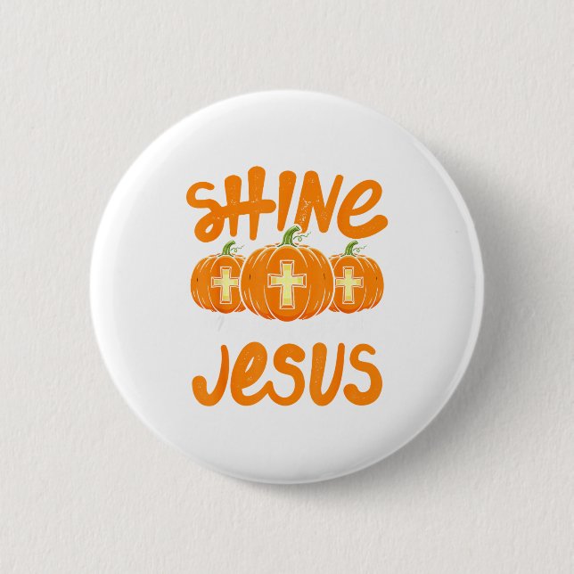 Shine Like The Light Of Jesus Christian Jack O Lan 2 Inch Round Button (Front)