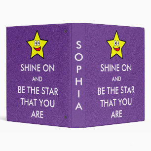 Shine On and Be The Star That You Are Glitter Binder