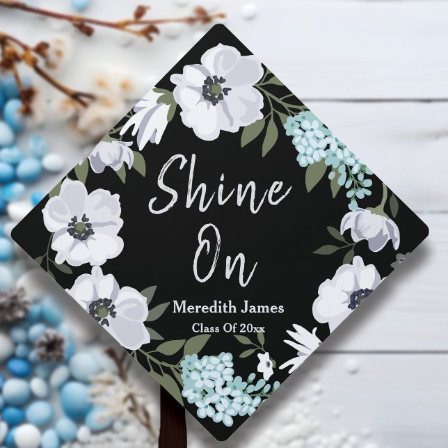 "Shine On" Floral Graduation Cap Topper (Creator Uploaded)