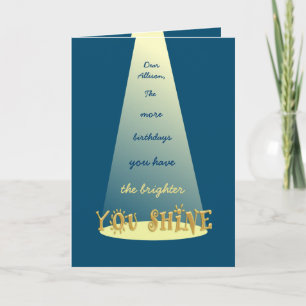 Shine On Happy 30th Birthday Personalized Greeting Card