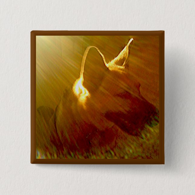 Shine On Me German Shepherd #1 2 Inch Square Button (Front)