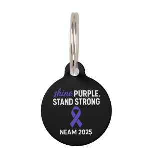 Shine Purple Stand Strong NEAM 2025 Epilepsy Pet Tag