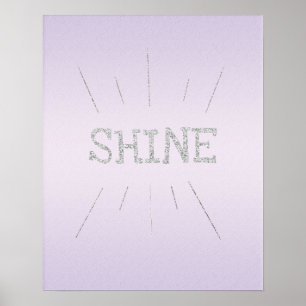 Shine Purple with Silver Glitter Poster