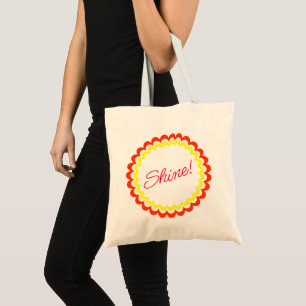 Shine red yellow modern tote bag