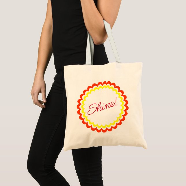 Shine red yellow modern tote bag (Front (Product))