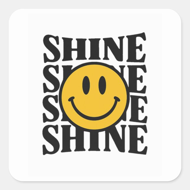 SHINE Retro Smiley Face Bold Typography Sticker (Devant)