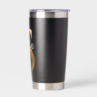 Shine S, Black Insulated Tumbler, Gold Monogram Insulated Tumbler
