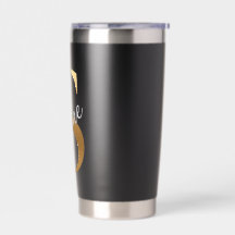 Shine S, Black Insulated Tumbler, Gold Monogram