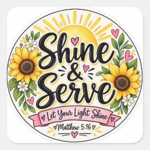 Shine & Serve Christian Sticker   Let Your Light S