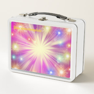 shine, star, sparkle, glow, glitter, light, effect metal lunch box
